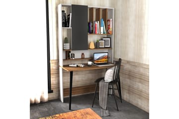 Andifli Skrivbord 60x196,6x120 cm med förvaring - Vit - Möbler - Bord & matgrupp - Kontorsbord - Skrivbord