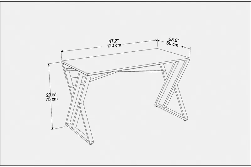 Andifli Skrivbord 60x75x120 cm - Vit - Möbler - Bord & matgrupp - Kontorsbord - Skrivbord
