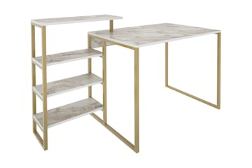 Andifli Skrivbord 60x76,8x133 cm med förvaring - Guld - Möbler - Bord & matgrupp - Kontorsbord - Skrivbord