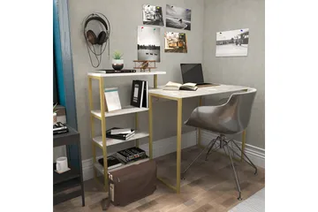 Andifli Skrivbord 60x76,8x133 cm med förvaring - Guld - Möbler - Bord & matgrupp - Kontorsbord - Skrivbord
