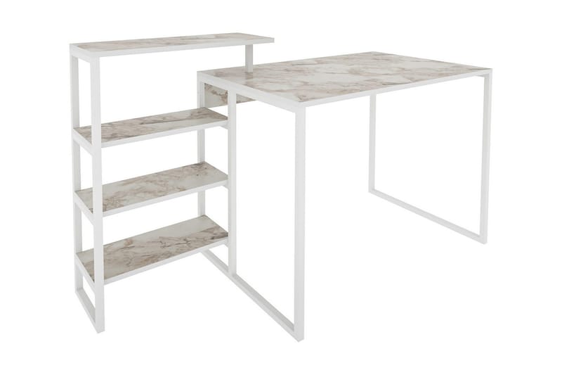 Andifli Skrivbord 60x76,8x133 cm med förvaring - Vit - Möbler - Bord & matgrupp - Kontorsbord - Skrivbord