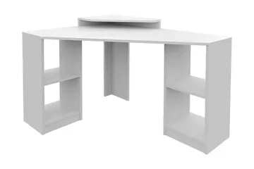 Andifli Skrivbord 90x76,8x120 cm med förvaring - Vit - Möbler - Bord & matgrupp - Kontorsbord - Skrivbord - Hörnskrivbord