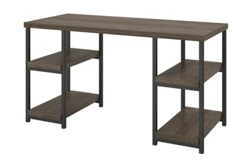 Ashlar Skrivbord 137 cm med Förvaring 4 Hyllor Brun/Svart - Dorel Home - Möbler - Bord & matgrupp - Kontorsbord - Skrivbord