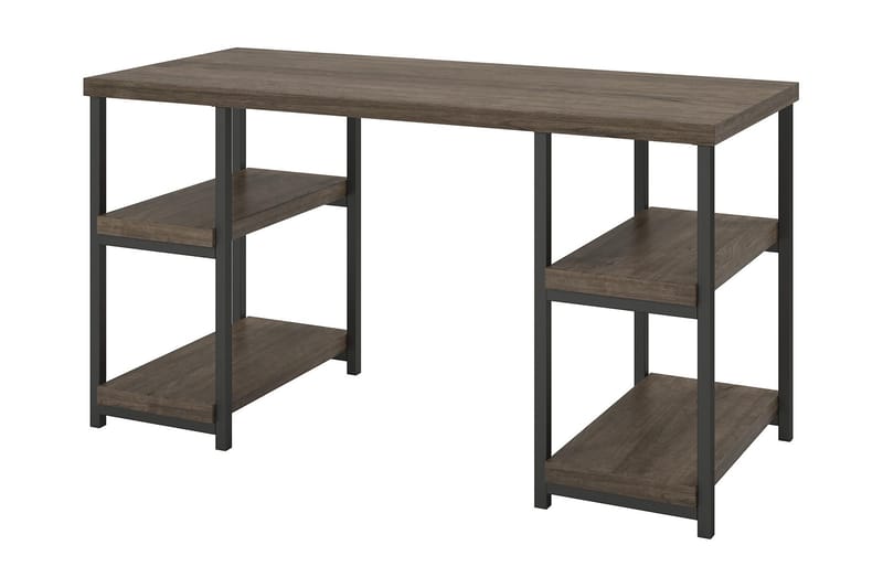 Ashlar Skrivbord 137 cm med Förvaring 4 Hyllor Brun/Svart - Dorel Home - Möbler - Bord & matgrupp - Kontorsbord - Skrivbord