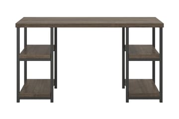 Ashlar Skrivbord 137 cm med Förvaring 4 Hyllor Brun/Svart - Dorel Home - Möbler - Bord & matgrupp - Kontorsbord - Skrivbord