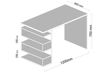 Asillane Skrivbord 120 cm med Sidoförvaring - Vit/Valnötsbrun - Möbler - Bord & matgrupp - Kontorsbord - Skrivbord