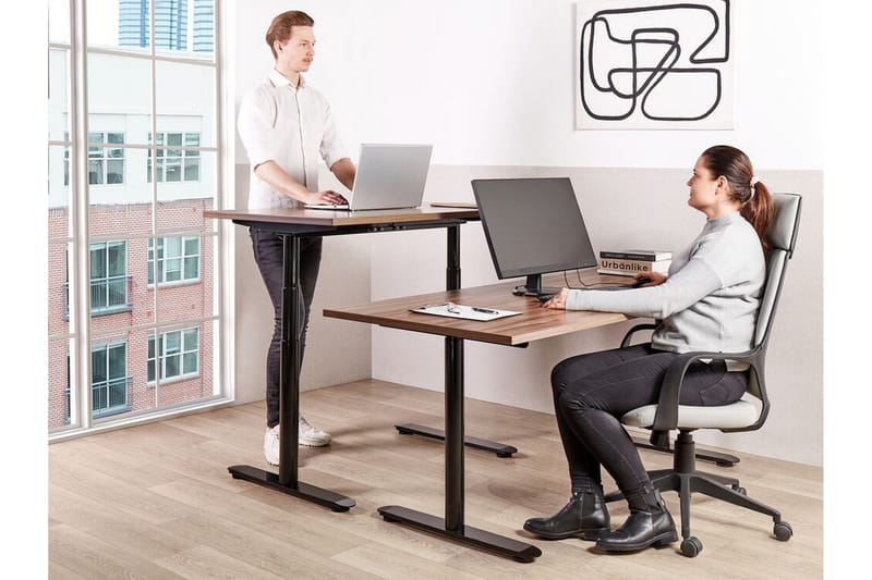 Banner Skrivbord 72x120 cm - Mörkt trä/Svart - Möbler - Bord & matgrupp - Kontorsbord - Skrivbord