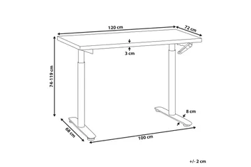 Banner Skrivbord 72x120 cm - Mörkt trä/Vit - Möbler - Bord & matgrupp - Kontorsbord - Skrivbord