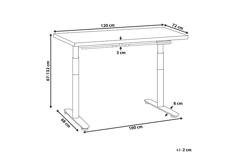 Banner Skrivbord 72x120 cm - Svart/Vit - Möbler - Bord & matgrupp - Kontorsbord - Skrivbord