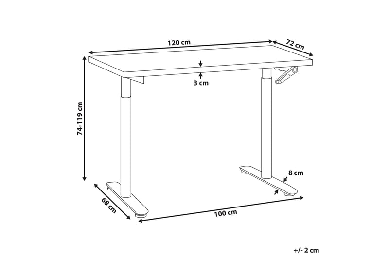Banner Skrivbord 72x120 cm - Svart/Vit - Möbler - Bord & matgrupp - Kontorsbord - Skrivbord