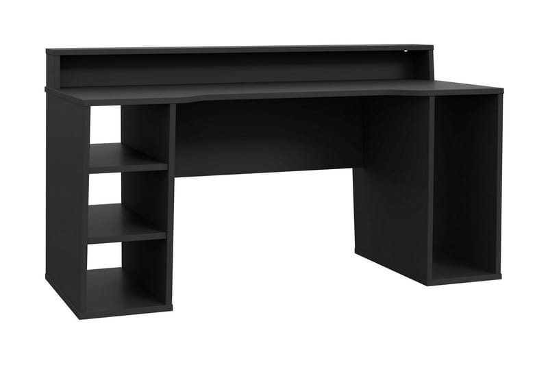 Bays Gaming Skrivbord 160 cm med Förvaring 2 Hyllor - Svart - Möbler - Bord & matgrupp - Kontorsbord - Skrivbord