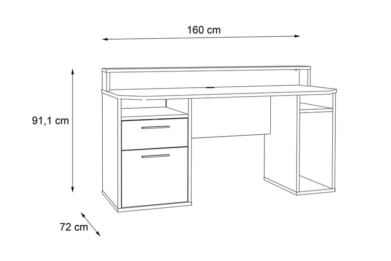 Bays Gaming Skrivbord 160 cm - Svart - Möbler - Bord & matgrupp - Kontorsbord - Skrivbord