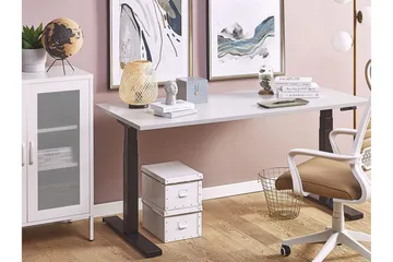 Belluton Skrivbord 130 cm Elektriskt Justerbart - Grå/Svart - Möbler - Bord & matgrupp - Kontorsbord - Skrivbord