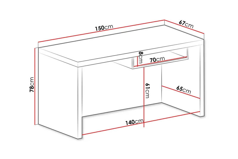 Benavila Skrivbord 150 cm - Vit - Möbler - Bord & matgrupp - Kontorsbord - Skrivbord