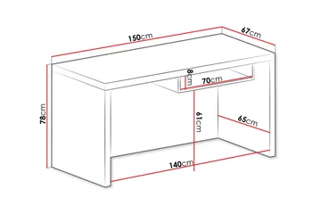 Benavila Skrivbord 150 cm - Vit - Möbler - Bord & matgrupp - Kontorsbord - Skrivbord