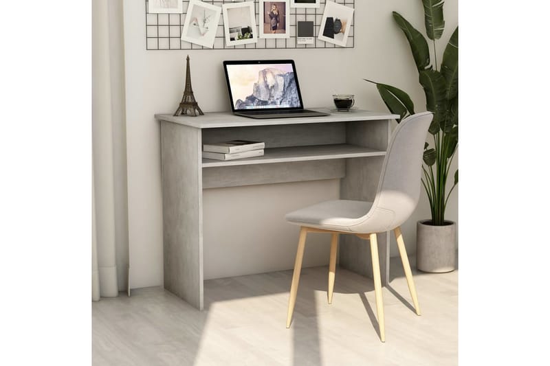Skrivbord betonggrå 90x50x74 cm spånskiva - Grå - Skrivbord - Datorbord