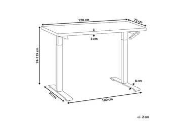 Bina Skrivbord 72x120 cm - Mörkt trä/Vit - Möbler - Bord & matgrupp - Kontorsbord - Skrivbord