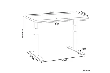 Bina Skrivbord 72x120 cm - Svart/Vit - Möbler - Bord & matgrupp - Kontorsbord - Skrivbord