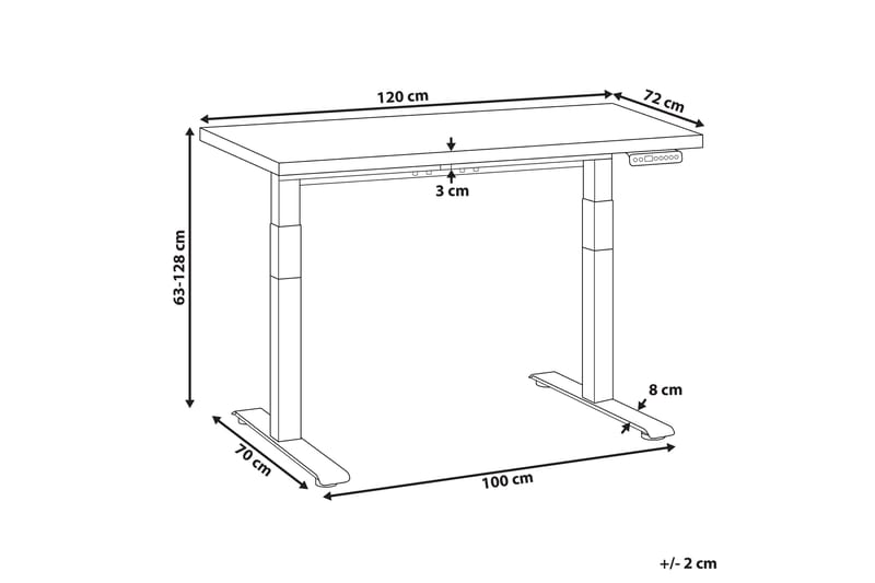Bina Skrivbord 72x120 cm - Vit/Svart - Möbler - Bord & matgrupp - Kontorsbord - Skrivbord