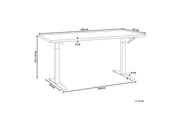 Bina Skrivbord 72x160 cm - Svart/Vit - Möbler - Bord & matgrupp - Kontorsbord - Skrivbord