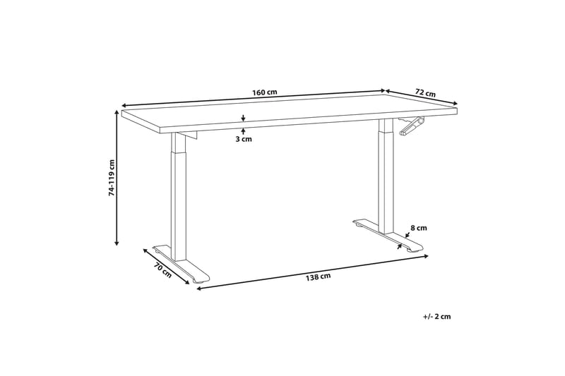 Bina Skrivbord 72x160 cm - Svart/Vit - Möbler - Bord & matgrupp - Kontorsbord - Skrivbord