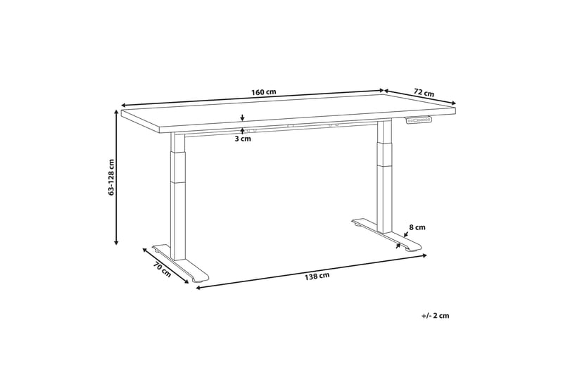Bina Skrivbord 72x160 cm - Svart/Vit - Möbler - Bord & matgrupp - Kontorsbord - Skrivbord