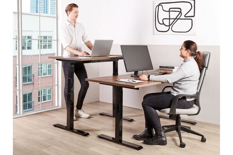 Bina Skrivbord 80x180 cm - Mörkt trä/Svart - Möbler - Bord & matgrupp - Kontorsbord - Skrivbord