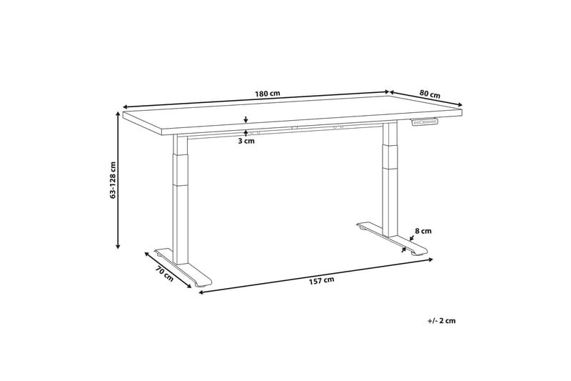 Bina Skrivbord 80x180 cm - Mörkt trä/Vit - Möbler - Bord & matgrupp - Kontorsbord - Skrivbord