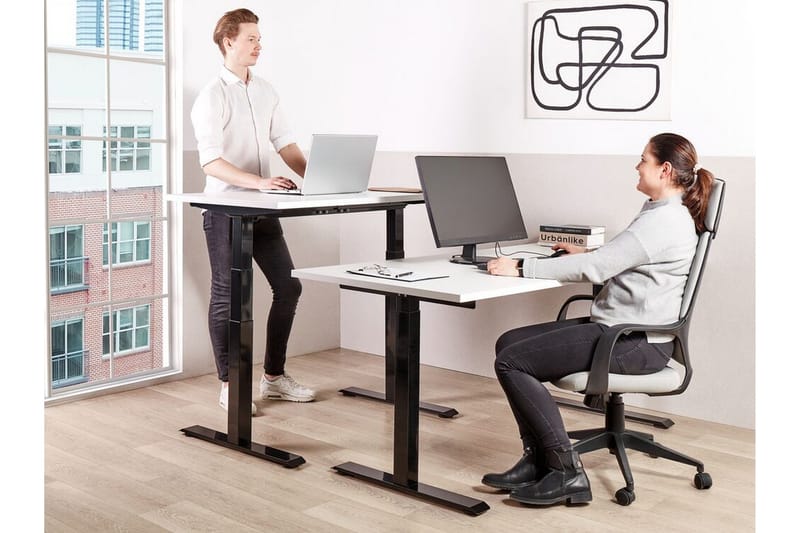 Bina Skrivbord 80x180 cm - Vit/Svart - Möbler - Bord & matgrupp - Kontorsbord - Skrivbord