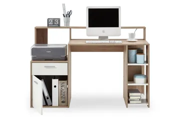 Bolton Skrivbord 139 cm med Förvaring - Vit/Ek - Möbler - Bord & matgrupp - Kontorsbord - Skrivbord