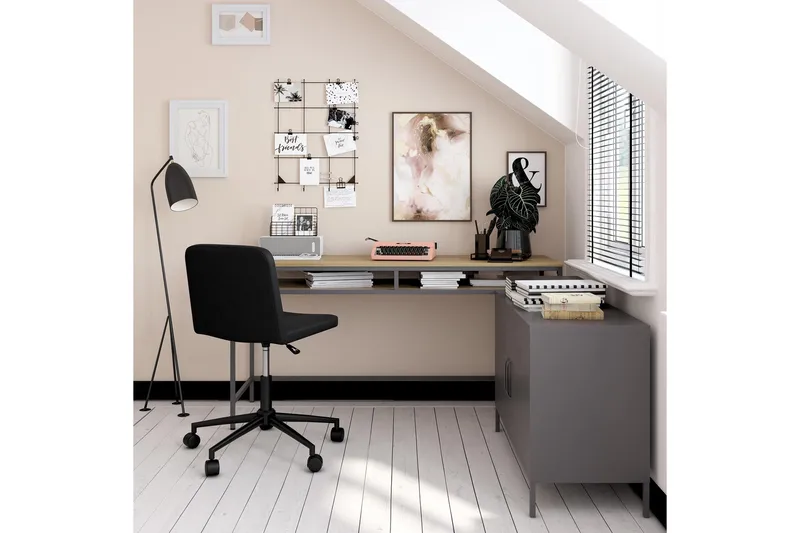 Bradford Skrivbord 153 cm Grå - Dorel Home - Möbler - Bord & matgrupp - Kontorsbord - Skrivbord