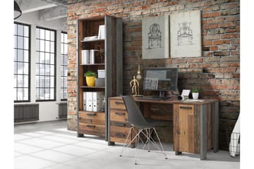 Cadle Skrivbord 127 cm med Förvaring Låda + Skåp - Brun/Grå - Möbler - Bord & matgrupp - Kontorsbord - Skrivbord