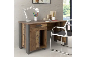 Cadle Skrivbord 127 cm med Förvaring Låda + Skåp - Brun/Grå - Möbler - Bord & matgrupp - Kontorsbord - Skrivbord