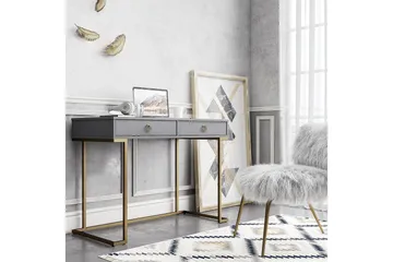 Camila Skrivbord 106 cm med Förvaring 2 Lådor Grafitgrå/Mäss - CosmoLiving - Möbler - Bord & matgrupp - Kontorsbord - Skrivbord