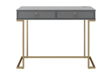 Camila Skrivbord 106 cm med Förvaring 2 Lådor Grafitgrå/Mäss - CosmoLiving - Möbler - Bord & matgrupp - Kontorsbord - Skrivbord