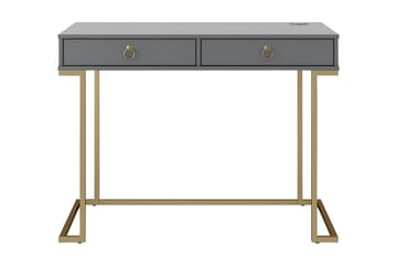 Camila Skrivbord 106 cm med Förvaring 2 Lådor Grafitgrå/Mäss - CosmoLiving - Möbler - Bord & matgrupp - Kontorsbord - Skrivbord