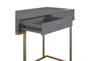 Camila Skrivbord 106 cm med Förvaring 2 Lådor Grafitgrå/Mäss - CosmoLiving - Möbler - Bord & matgrupp - Kontorsbord - Skrivbord