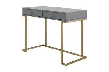 Camila Skrivbord 106 cm med Förvaring 2 Lådor Grafitgrå/Mäss - CosmoLiving - Möbler - Bord & matgrupp - Kontorsbord - Skrivbord