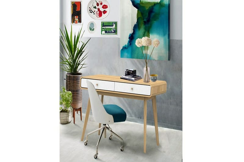 Skrivbord Cassie Ek/Vit - Ek/Vit - Möbler - Bord & matgrupp - Kontorsbord - Skrivbord