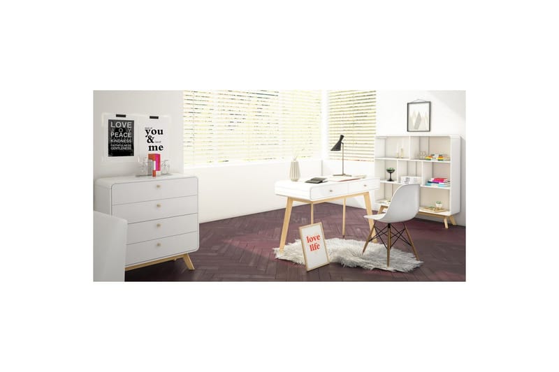 Skrivbord Cassie Vit/Vit - Vit/Vit - Möbler - Bord & matgrupp - Kontorsbord - Skrivbord