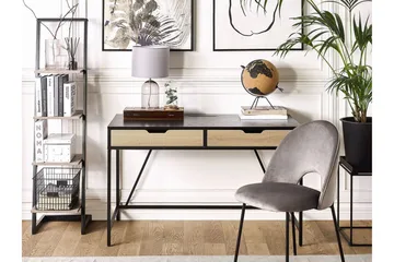 Cebolleros Skrivbord 120 cm med Förvaring 2 Lådor - Svart/Ljust Trä - Möbler - Bord & matgrupp - Kontorsbord - Skrivbord