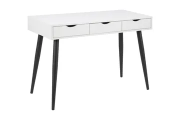 Citysea Skrivbord 110 cm med Förvaring 3 Lådor - Vit/Svart - Möbler - Bord & matgrupp - Kontorsbord - Skrivbord