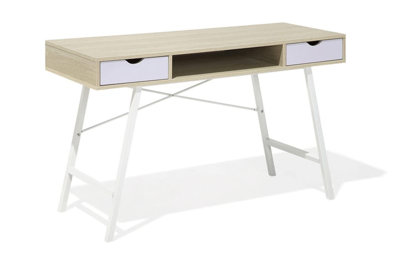 Clarita Skrivbord 120 cm med Förvaring Hylla + 2 Lådor - Trä/Natur - Möbler - Bord & matgrupp - Kontorsbord - Skrivbord