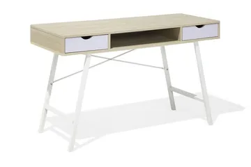 Clarita Skrivbord 120 cm med Förvaring Hylla + 2 Lådor - Trä/Natur - Möbler - Bord & matgrupp - Kontorsbord - Skrivbord