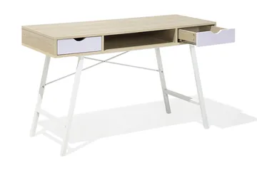Clarita Skrivbord 120 cm med Förvaring Hylla + 2 Lådor - Trä/Natur - Möbler - Bord & matgrupp - Kontorsbord - Skrivbord