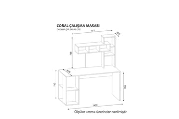 Coralle Skrivbord 140 cm med Förvaring Hyllor - Vit/Natur - Möbler - Bord & matgrupp - Kontorsbord - Skrivbord