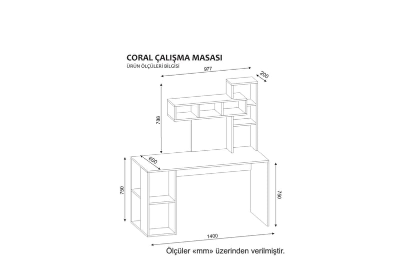 Coralle Skrivbord 140 cm med Förvaring Hyllor - Vit/Natur - Möbler - Bord & matgrupp - Kontorsbord - Skrivbord