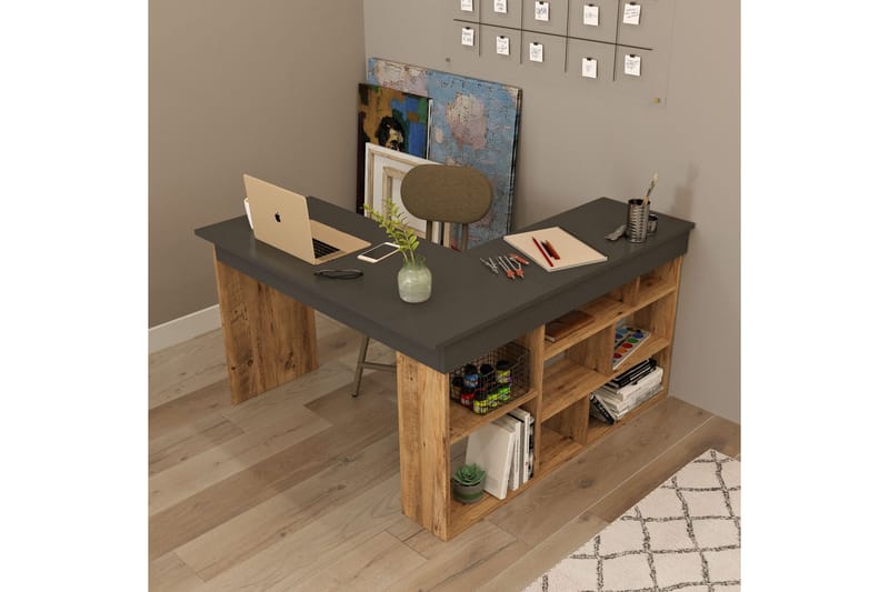 Dalran Skrivbord 129 cm - Natur/Svart - Möbler - Bord & matgrupp - Kontorsbord - Skrivbord