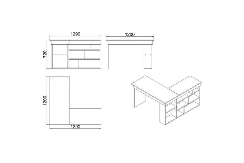 Dalran Skrivbord 129 cm - Natur/Svart - Möbler - Bord & matgrupp - Kontorsbord - Skrivbord