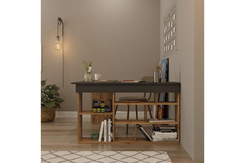 Dalran Skrivbord 129 cm - Natur/Svart - Möbler - Bord & matgrupp - Kontorsbord - Skrivbord